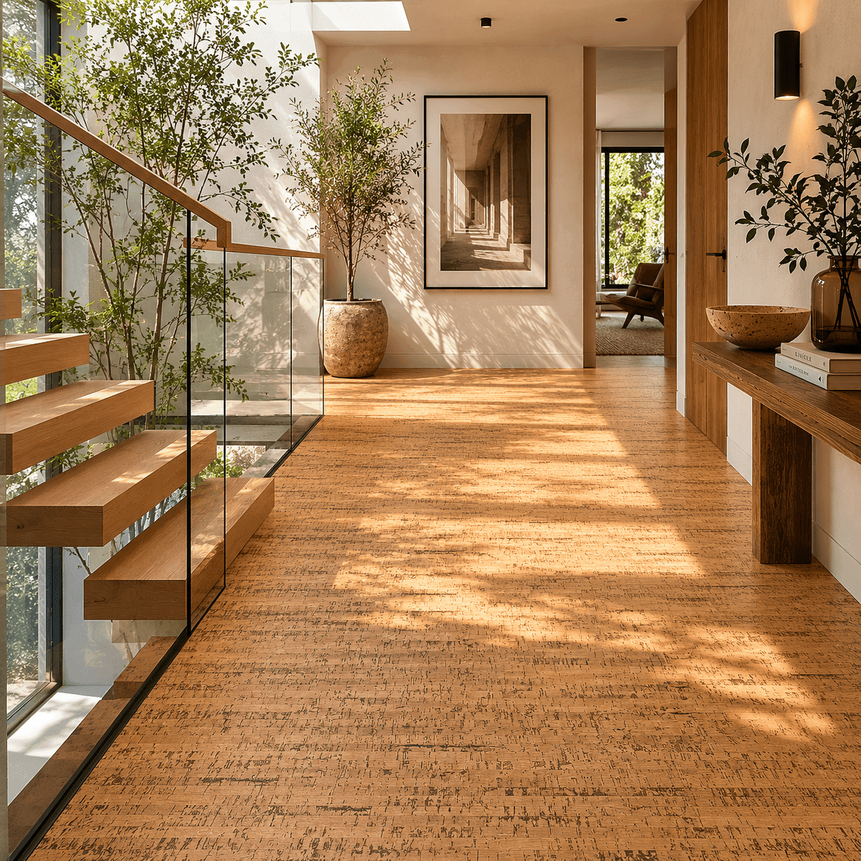 Naturals cork flooring — organic grain and texture